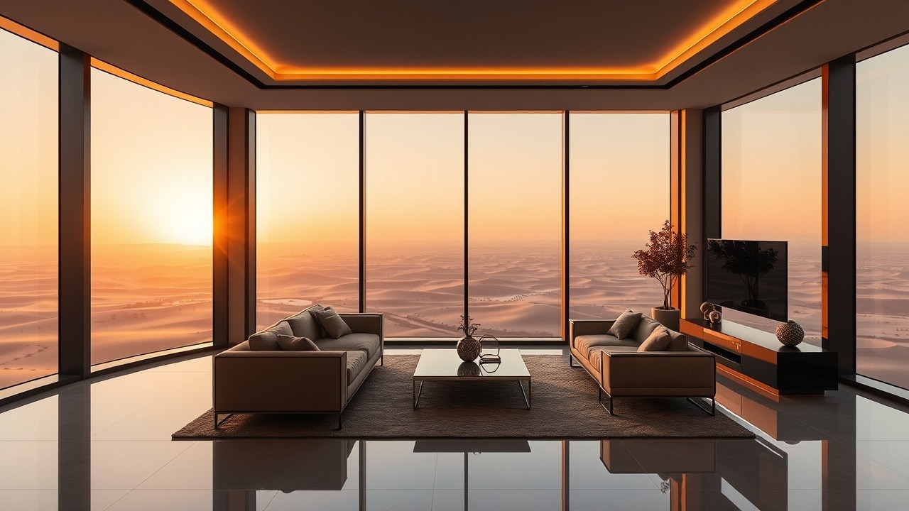 Luxury apartment interior in Floarea Skies Majan
