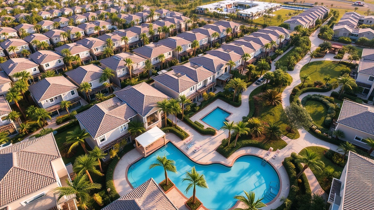 Casa Dora Serena Aerial View and Community Pool