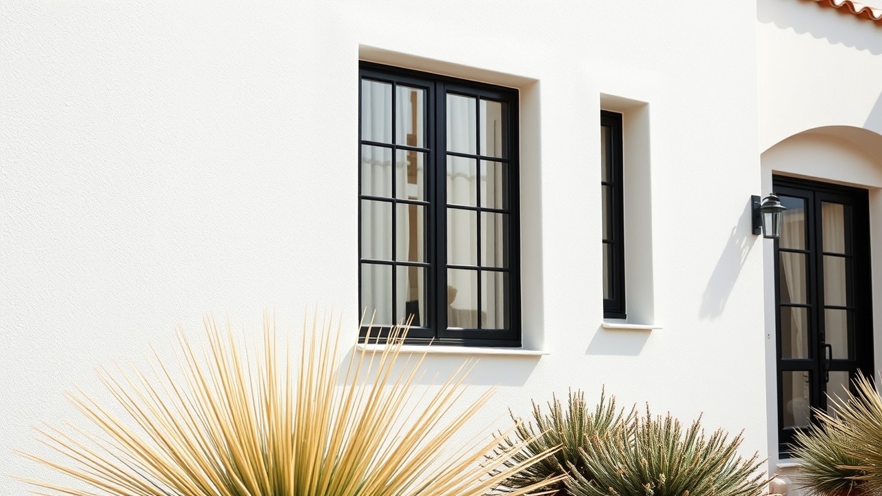 Renovated modern Spanish villa facade in Dubai