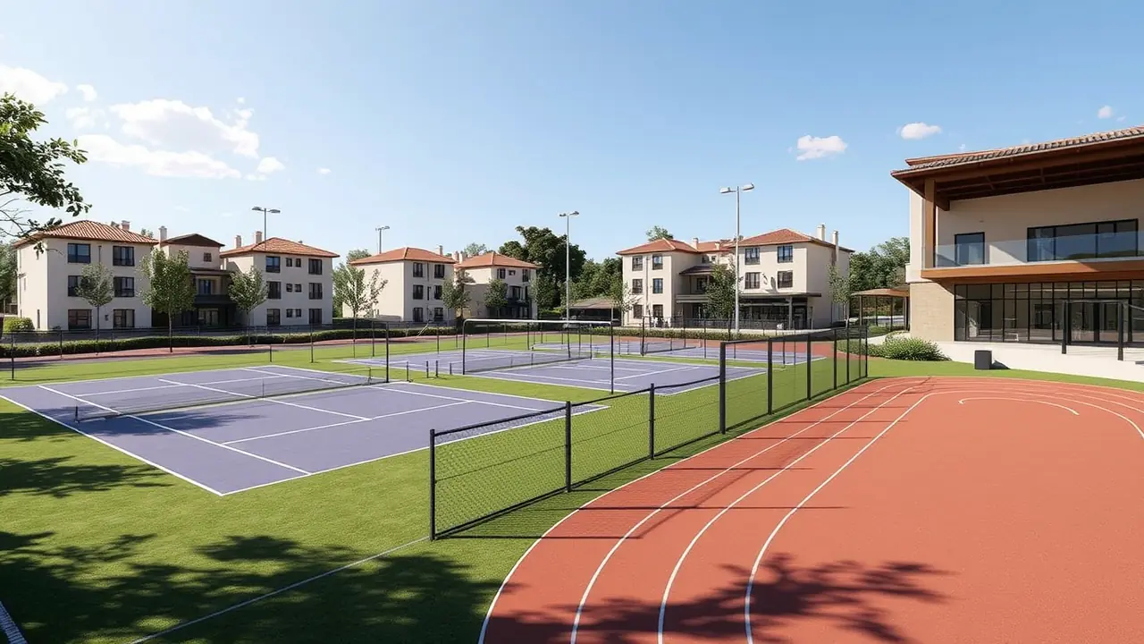 Installations du village sportif dans la communauté de The Valley