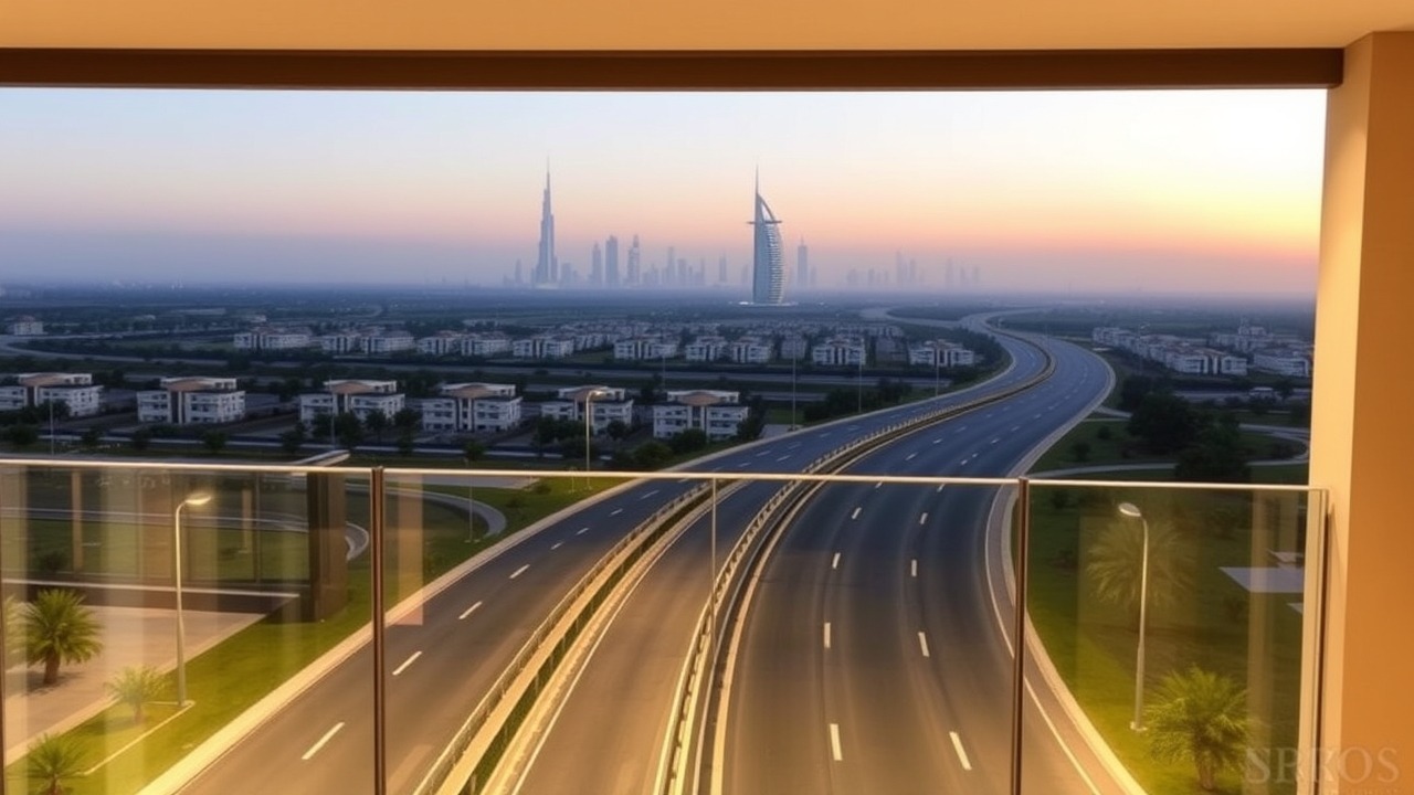 Villanova's strategic location and connectivity to Dubai skyline